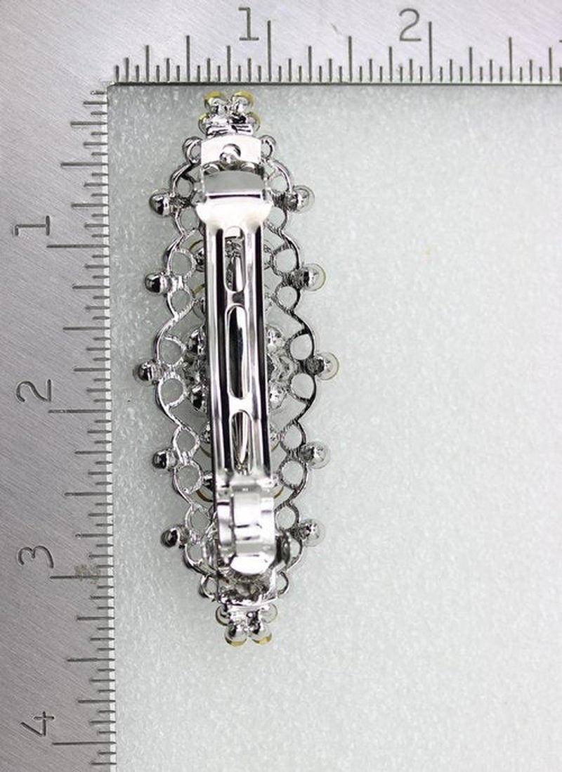 Faship Gorgeous Teal Rhinestone Crystal Floral Hair Barrette Bridal Wedding Party