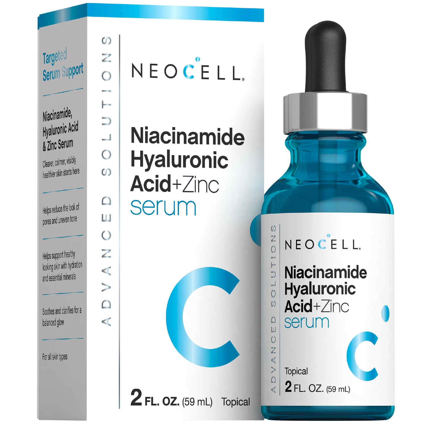 NeoCell Niacinamide Hyaluronic Acid Serum | 2 fl oz | Plus Zinc