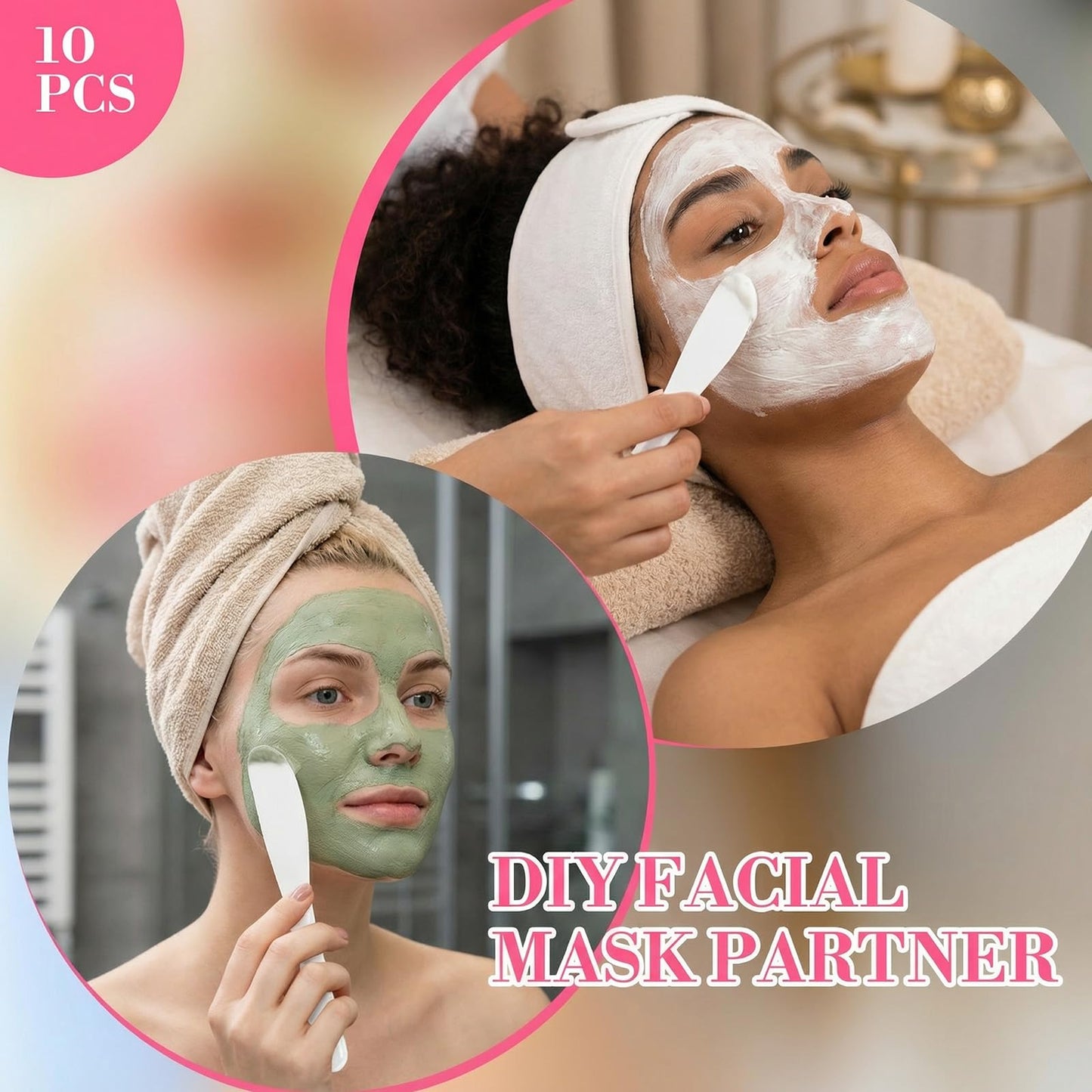 Abeillo 10 Pcs Plastic Cosmetic Spatula Large Makeup Spatula Plastic Facial Spatulas Body Lotion Applicator Face Mask Spatulas for Skincare and Makeup Application