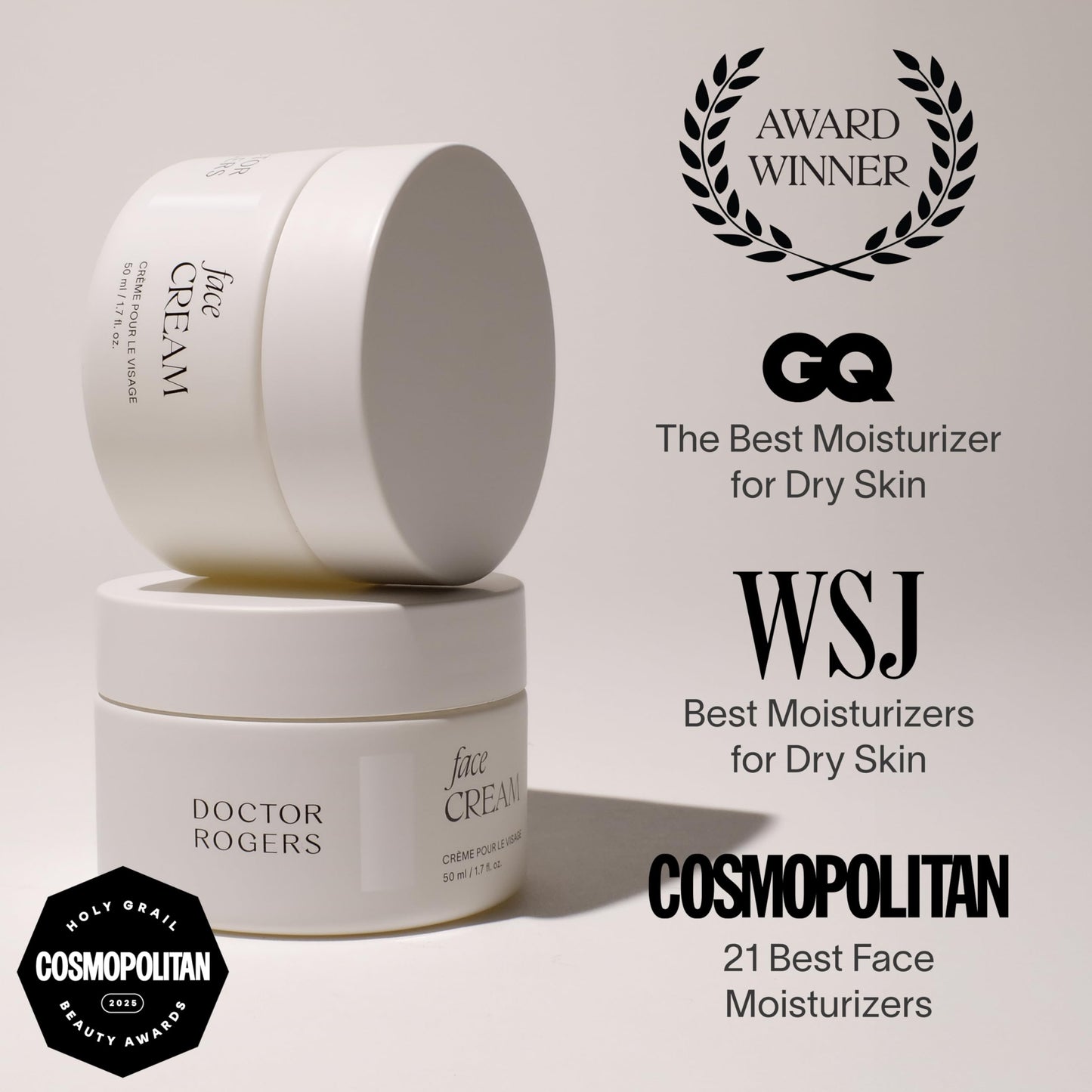 Doctor Rogers Face Cream for Intense Hydration, Anti-Aging Moisturizing Lotion to Reduce Fine