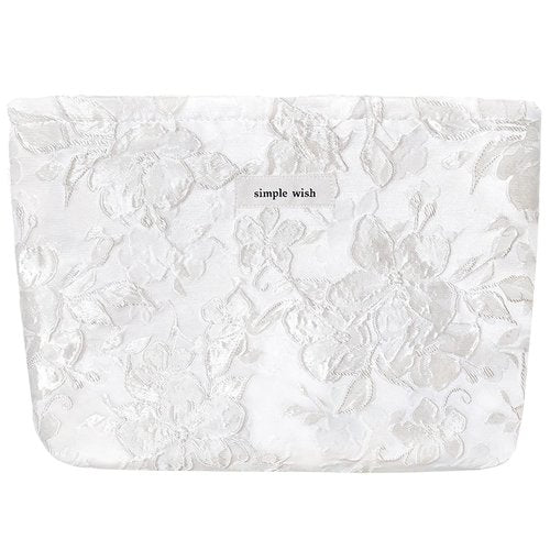 STARDW Flower Cosmetic Bags Makeup Bags for Women and Girls,Travel Makeup Bag Large Capacity Canvas Makeup Bag,Makeup Organizer Bag Zipper Pouch (Embossed white)