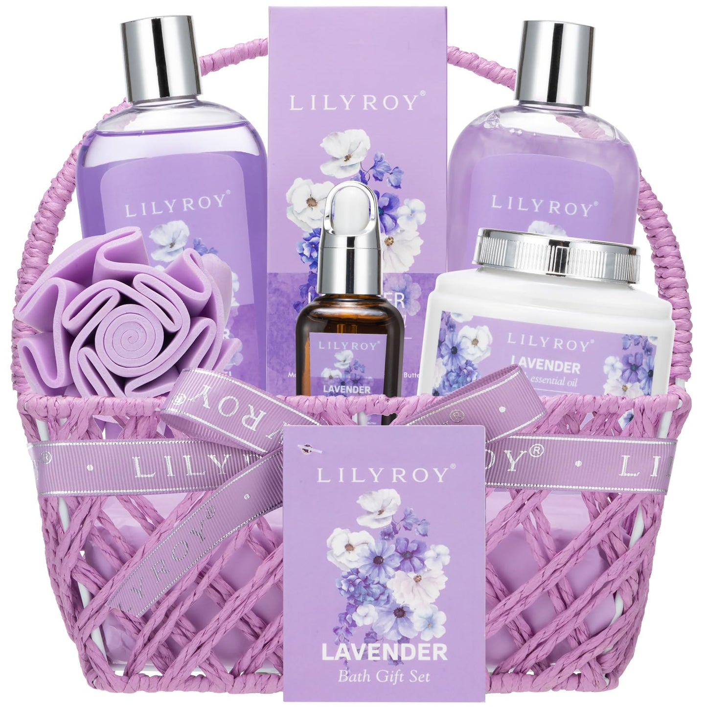 Spa Gifts Set, Birthday Gift for Mom - Lavender Spa Gift Baskets for Women