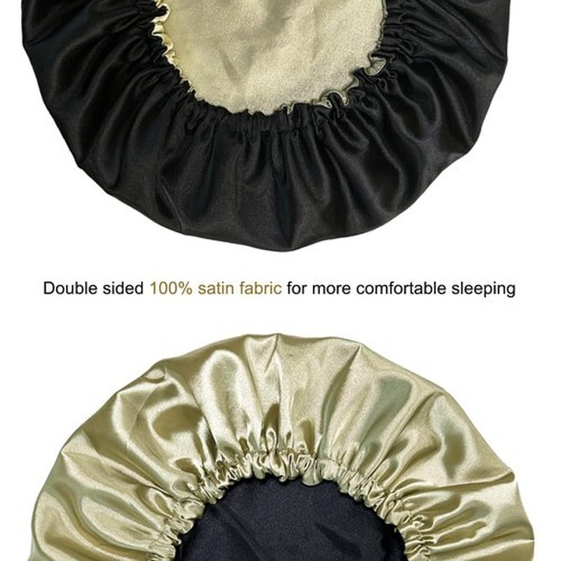 Satin Bonnet Silk Bonnet for Sleeping Double Layer 100% Real Satin Lined Hair Bonnet with Women Curly Hair