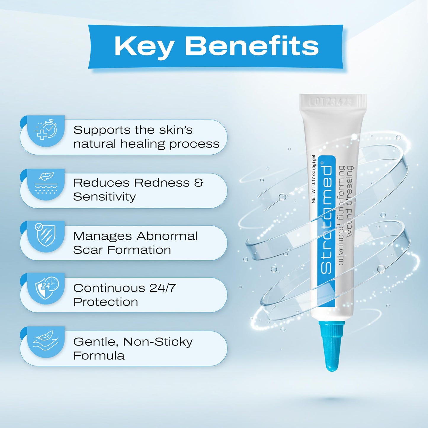 Stratamed Advanced Film-Forming Wound Dressing | Forms a Flexible Protective Layer Over Open Wounds & Damaged Skin | for Faster Healing and Early Abnormal Scar Management | 5g (0.17oz)