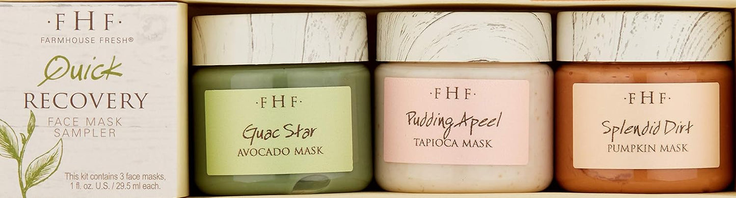 Quick Recovery Face Mask Sampler Set - FarmHouse Fresh, 3 Count for Radiant Skin