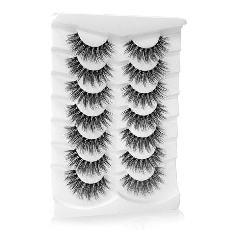 Onlyall False Eyelashes Natural Lashes Wispy Lashes Natural Look False Eyelashes Natural Flared Eyelashes False Eye Lashes Fluffy Lashes 7 Pairs A28