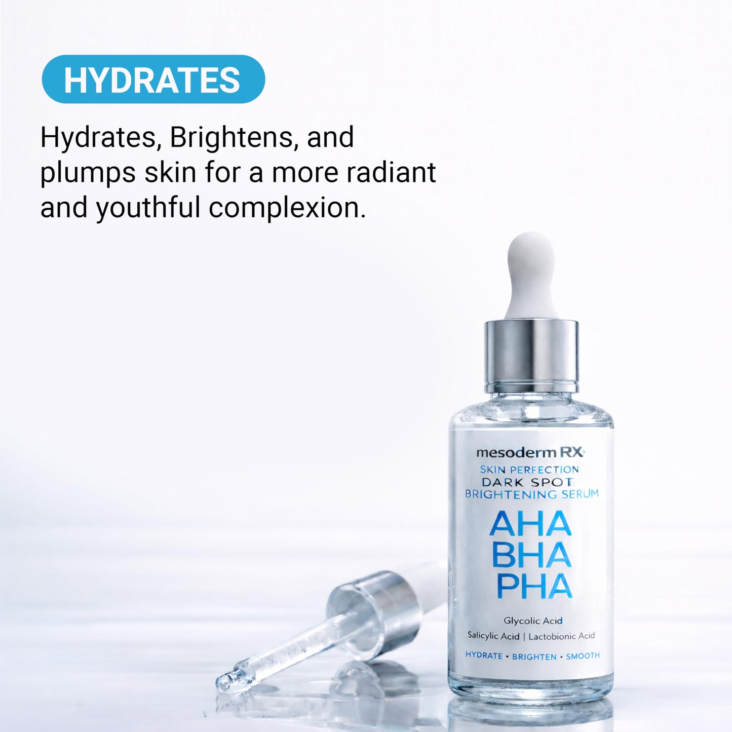 Mesoderm RX DARK SPOT Brightening Serum, Dark Spot Corrector for Uneven Skin and Pigment Spots- formulated with Glycolic, Salicylic, & PHA Exfoliating Acids - Tone-Evening Skin Brightener