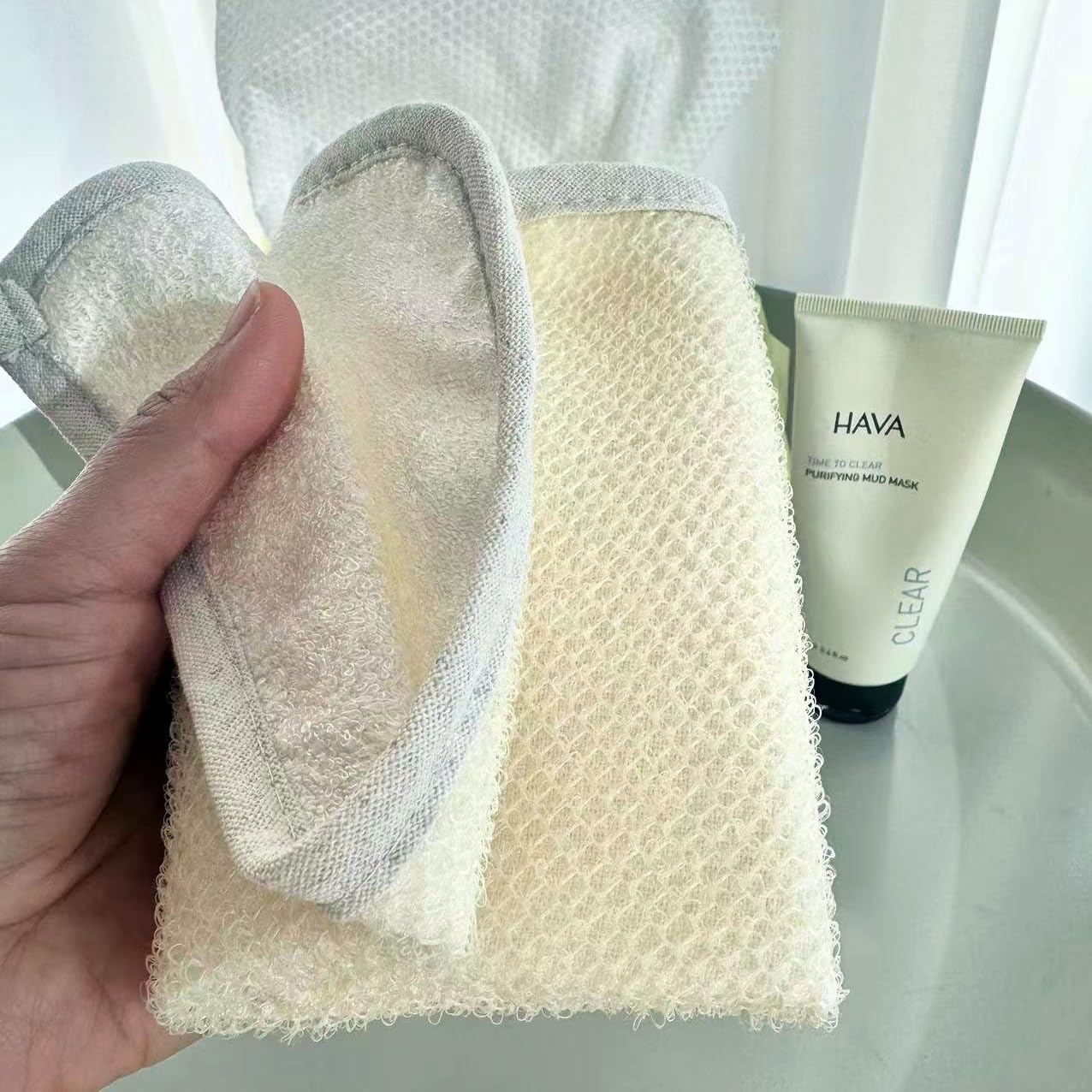6 Pack Exfoliating Face Body Wash Cloths Towel Two Side Soft Weave Bath Cloth Exfoliating Scrubbing Massage Bath Towel for Women and Man