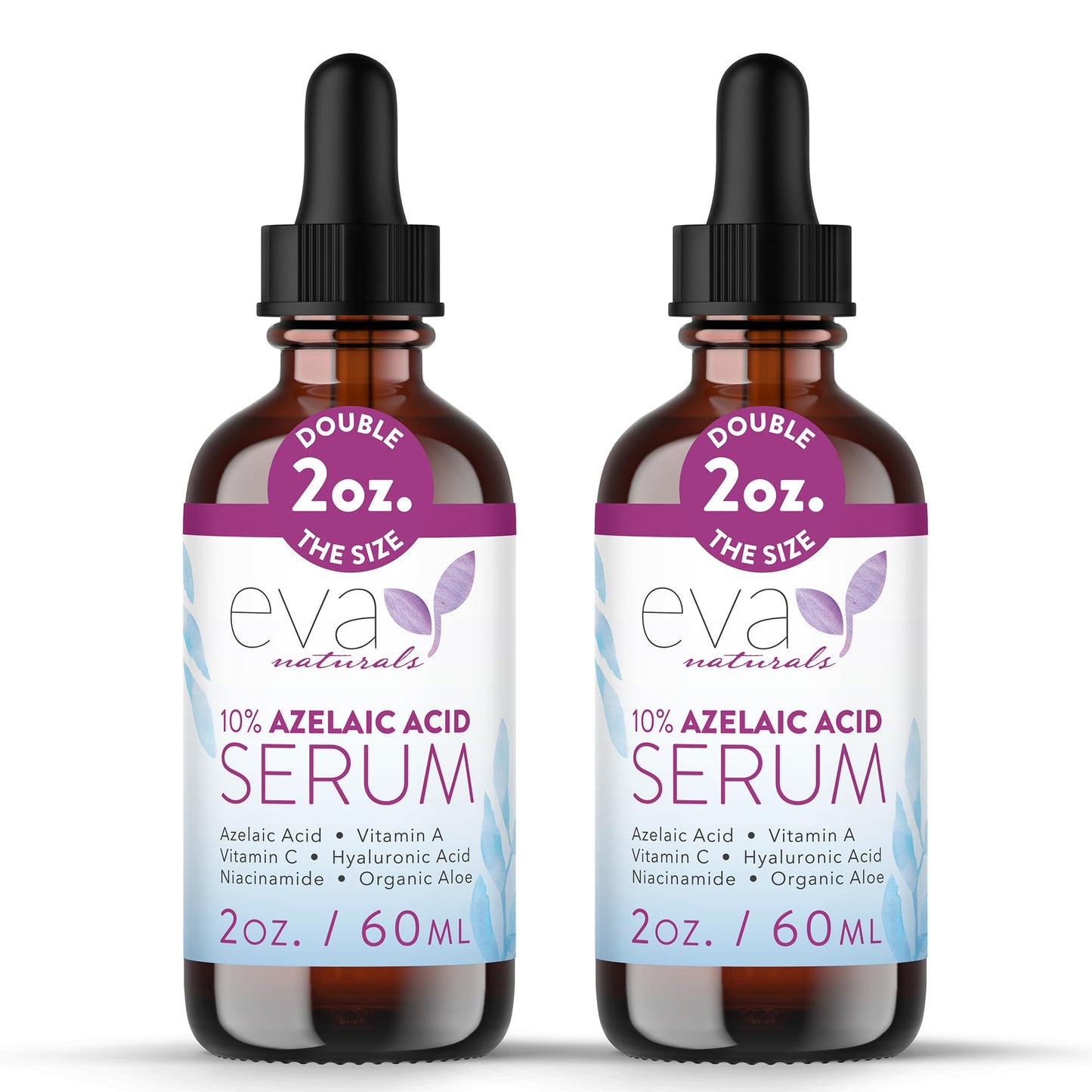 Azelaic Acid 10% Facial Serum – 2 oz (2 Pack) – With Niacinamide and Hyaluronic Acid – Lightweight Face Serum
