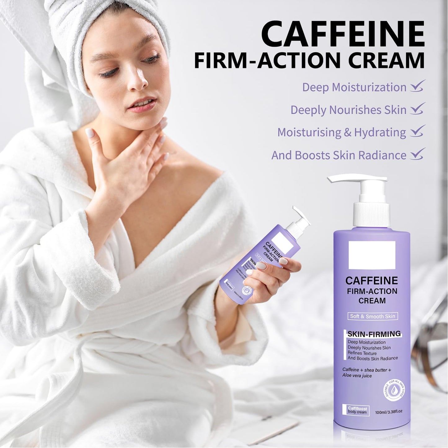 Zgxhga Caffeine Skin Tighten Body Cream | Belly Firming Firming Cream | Caffeine Infused Cream Moisturizer & Body Cream For Women, Stomach, Legs, for Younger Looking Skin
