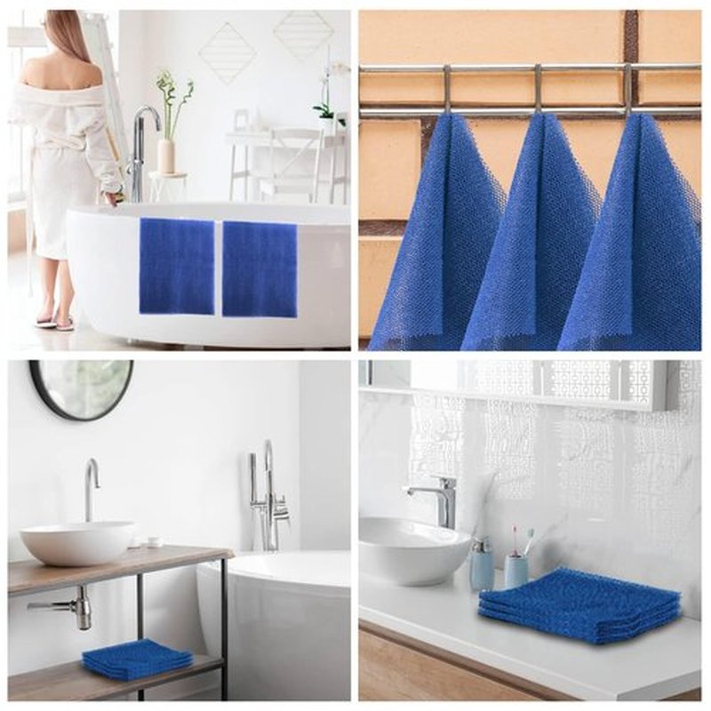 3 Pieces African Bath Sponge African Net Long Net Bath Sponge Exfoliating Shower Body Scrubber Back Scrubber Skin Smoother,Great for Daily Use (Blue)