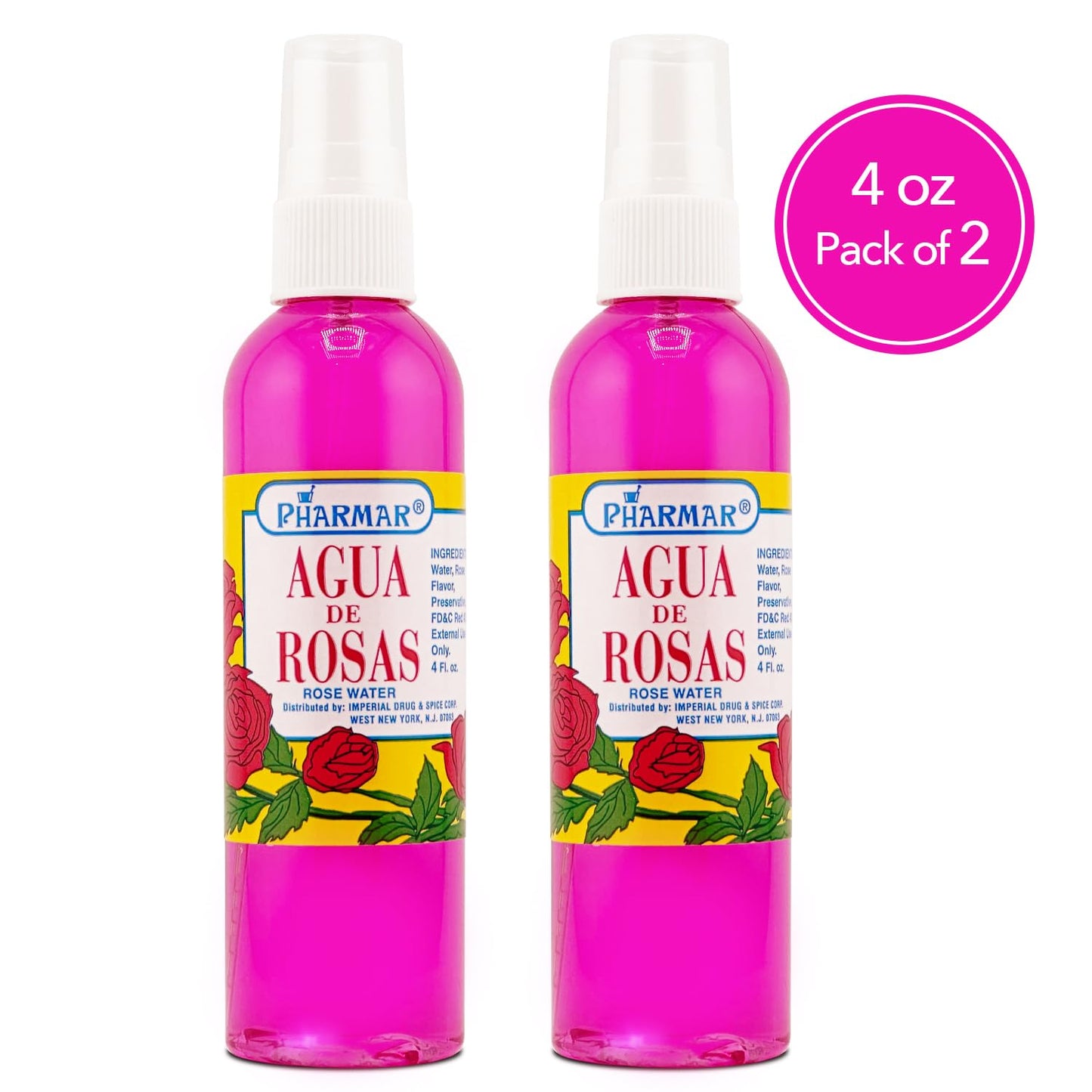 Agua De Rosas 4 Oz. Rose Water 2-PACK