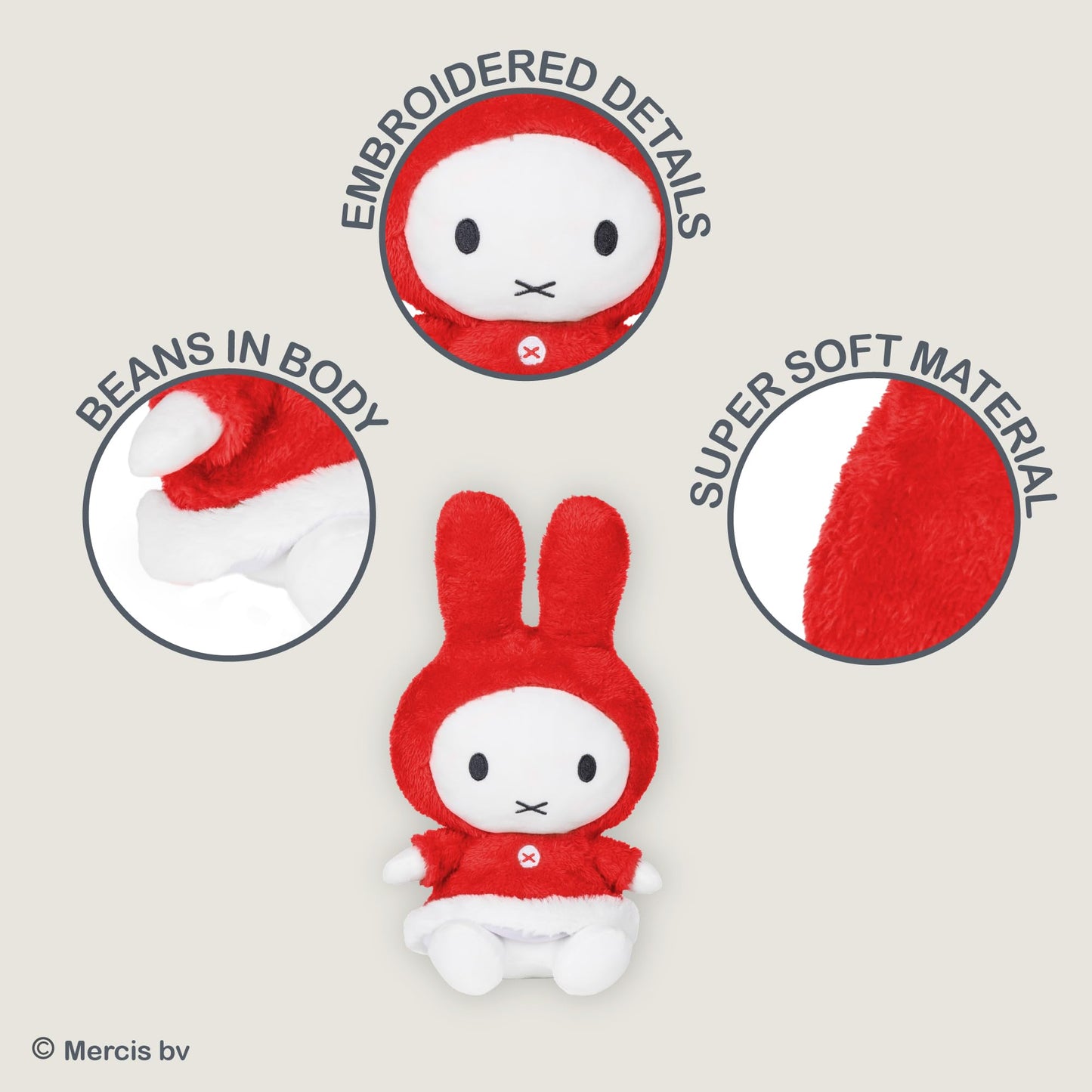 Kids Preferred Miffy Winter Plush Toy, Sitting Dutch Bunny by Dick Bruna, Soft Stuffed Animal Plushie for Girls & Boys - 13 Inches