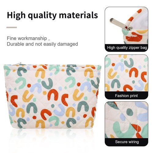Wudimeitt Cosmetic bag Makeup bag Preppy Cute Corduroy Toiletry bag for women travel essentials (U-pattern)