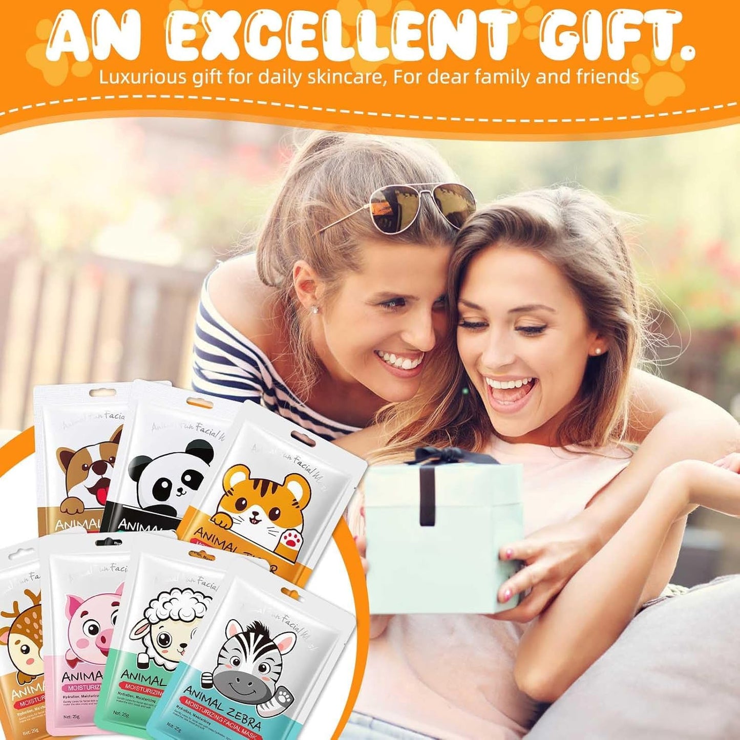 Beenefits 9 Packs Animal Character Facial Masks, Deep Hyrating Spa Masks for All Skin Types, Gift for Kids' Birthady Party, Enjoy Skincare Life, Girl's Night