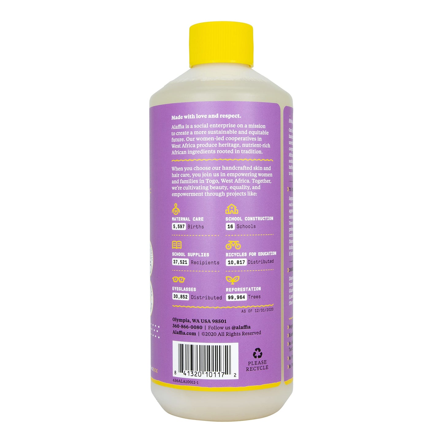 Alaffia Everyday Shea Bubble Bath, Soothing Support for Deep Relaxation and Soft Moisturized Skin, Made with Fair Trade Shea Butter, Cruelty Free, No Parabens, Vegan, Lavender, 2 Pack - 16 Fl Oz Ea