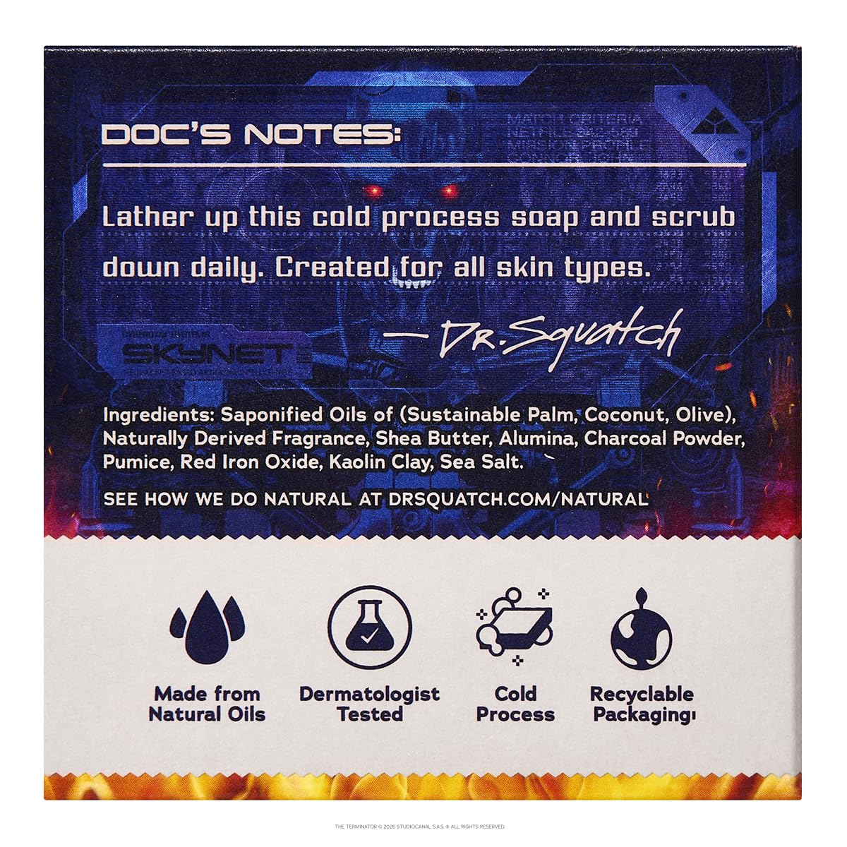 Dr. Squatch Natural Men's Bar Soap – Limited Edition Terminator Gifts for Men – Natural Cold Process Soap Bar – I'll be Bricc (5 oz, 3-Pack)
