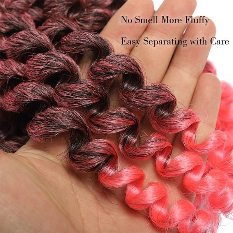 Crochet Braids Hair 8 Inch 3 Pack Jamaican Bounce Wand Curl Crochet Hair Synthetic Braiding Hair Extension Twist Crochet Hair (8 Inch (Pack of 3), Tpink)