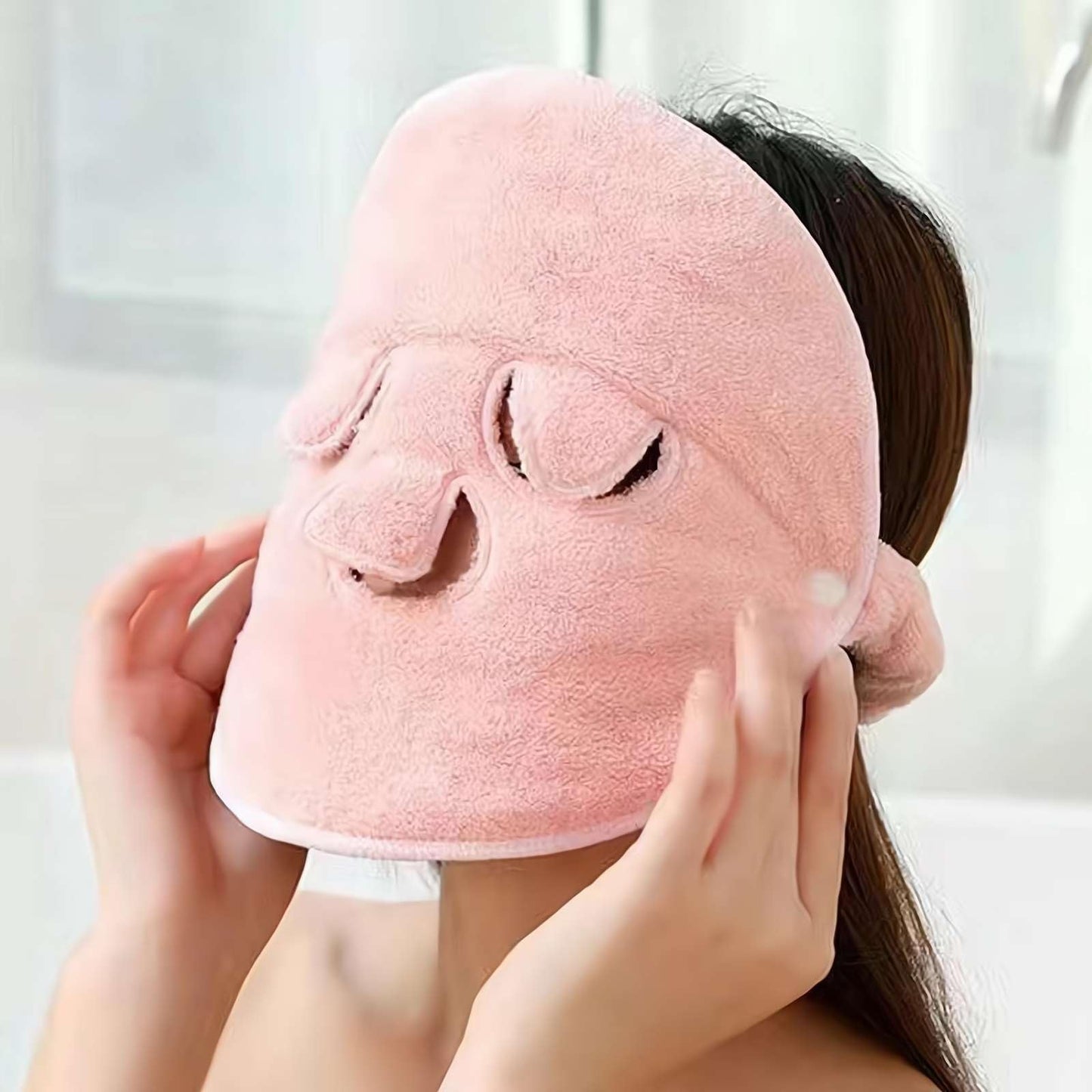 Face Steaming Towel,Hot Compress Face Towel Masks,Reusable Face Masks Skincare Facial Steamer Towel for Hot Cold Skin Care,Towel Steamer for Facials,Spa Towels Beauty Facial Towel for Women (A)