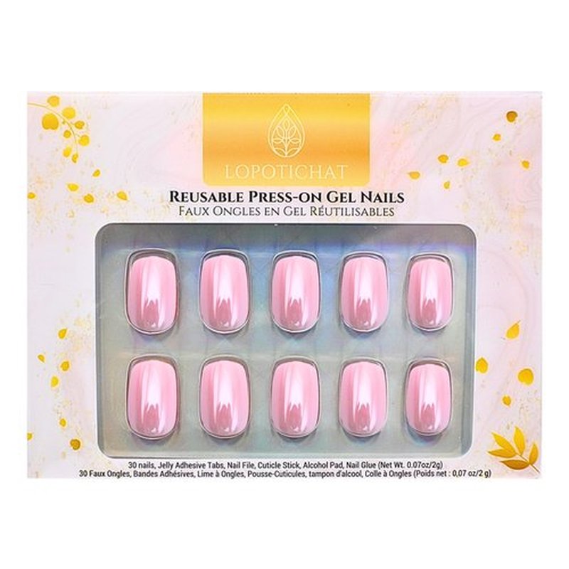 Perfect Petal - Lopotichat Press On Nails | Baby Pink Press on Nails | Reusable Fake Nails with Glue for Perfect Spring Nails | Achieve Effortless Style Like Acrylic Nails | 30pcs 15sizes Gel Nail Kit