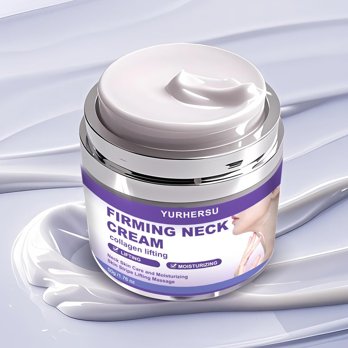 YURHERSU Firming & Anti-Wrinkle Neck Cream with Retinol & Collagen, Hydrating Neck Cream for Tightening and Lifting, Firm Lift Moisturizer Cream Reduces Fine Lines for Women Daily Skin Care, 1.76 oz