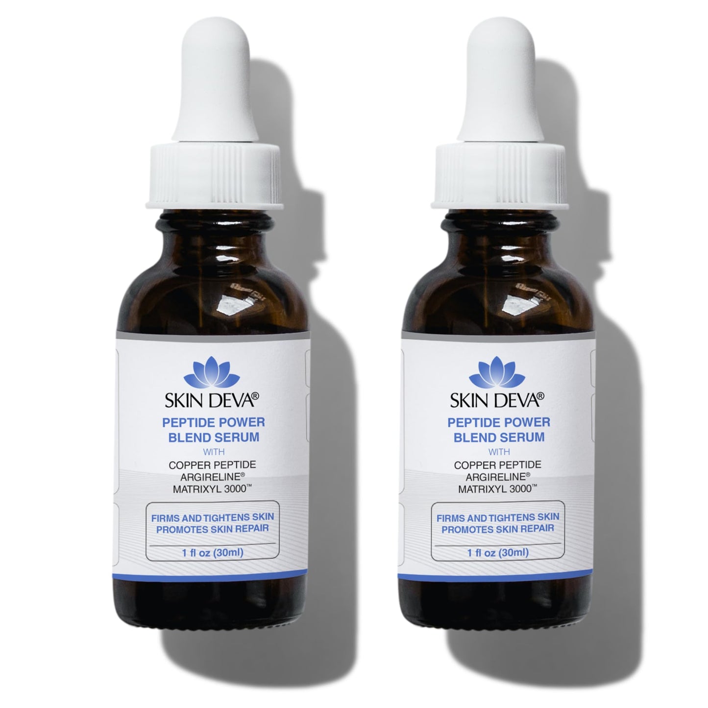 Skin Deva Copper Peptide Serum + Hyaluronic Acid Serum + Argireline and Matrixyl 3000 Lightweight Hydrating, Supports Smooth & Firm-Looking Skin, Supports Firm Youthful-Looking - Pack of 2