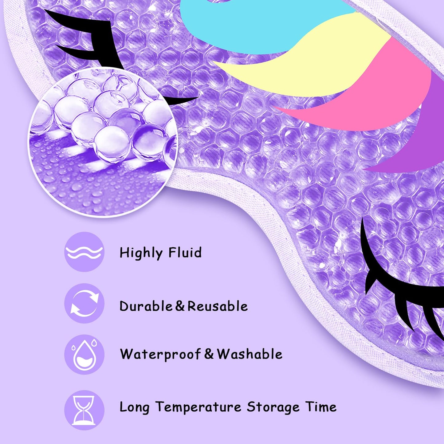 CONBELLA 2PCS Cooling Eye Mask Gel Eye Mask, Reusable Hot Cold Therapy Cold Eye Mask for Post Surgery, Puffiness, Dark Circles, Eye Bags, Dry Eyes,color:Pink Purple，number_of_items:2