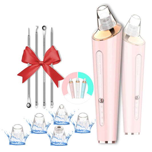 Blackhead Remover Pore Vacuum, Upgraded USB Rechargeable Facial Pore Cleaner Blackhead Removal Kit with 3 Suction Power,5 Probes Black Head Extractions Tool for Women & Men (Pink)