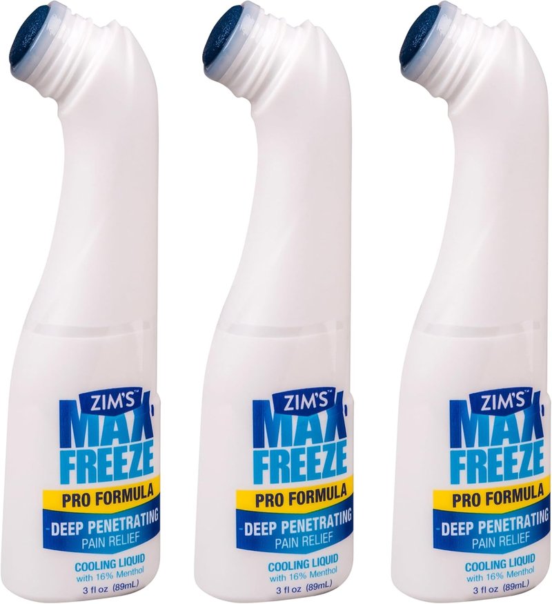 Zim's Max Freeze Liquid - Pain Relief Topical Analgesic for Muscles & Joints | 3 Ounce (3 Pack)