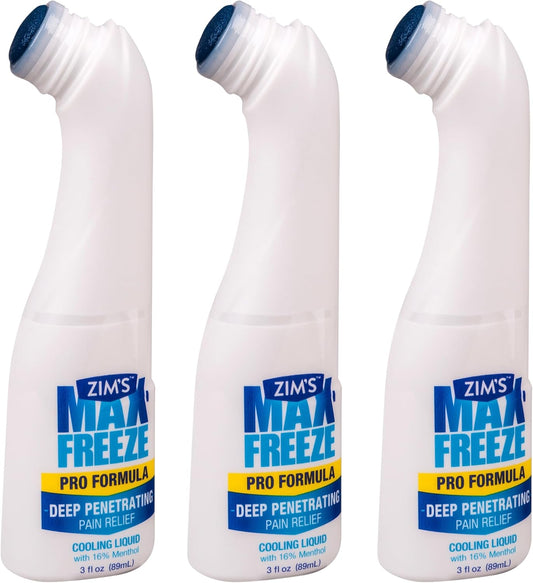 Zim's Max Freeze Liquid - Pain Relief Topical Analgesic for Muscles & Joints | 3 Ounce (3 Pack)