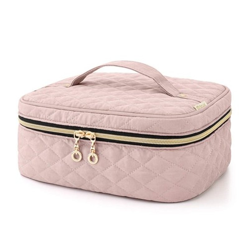 Yarwo Nail Polish Carrying Bag Holds 24 Bottles (15ml/0.5 fl.oz), Travel Storage Organizer for Nail Polish and Manicure Accessories, Dusty Rose