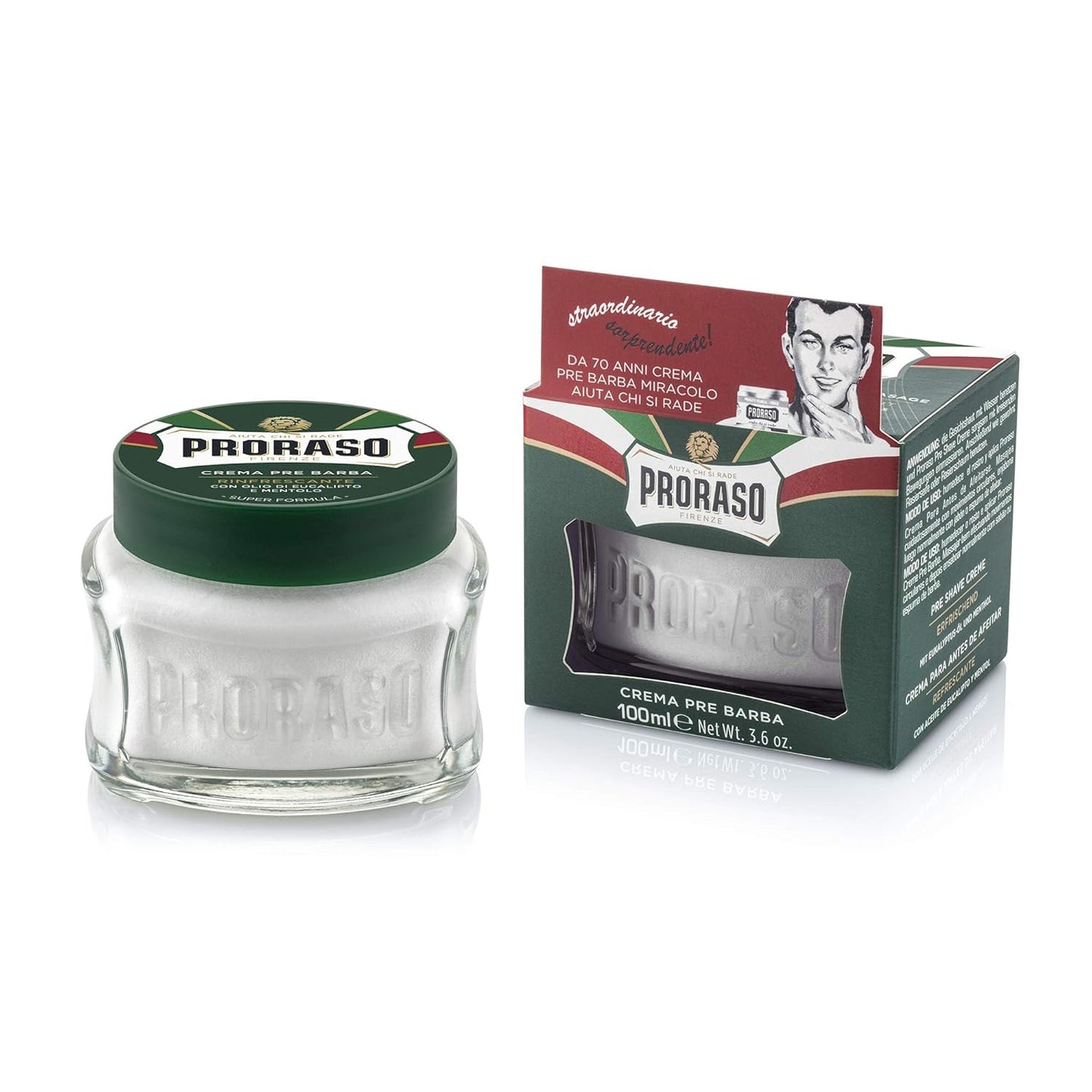 Proraso Pre-Shave Conditioning Cream - Refreshing Menthol & Eucalyptus Oil | 3.6 oz