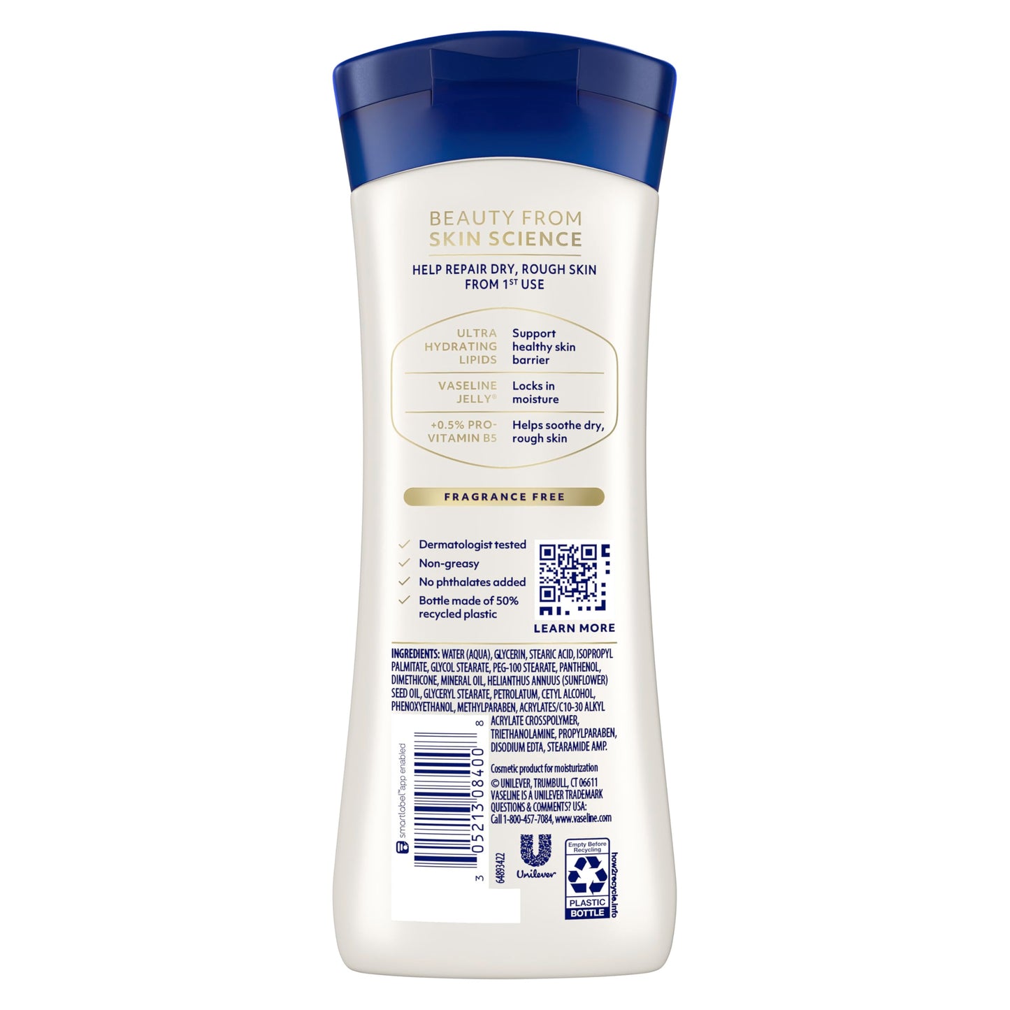 Vaseline Intensive Care Body Lotion for Dry Skin Advanced Repair Unscented Lotion Made with Ultra-Hydrating Lipids + Vaseline Jelly to Repair Extremely Dry Skin 10 oz