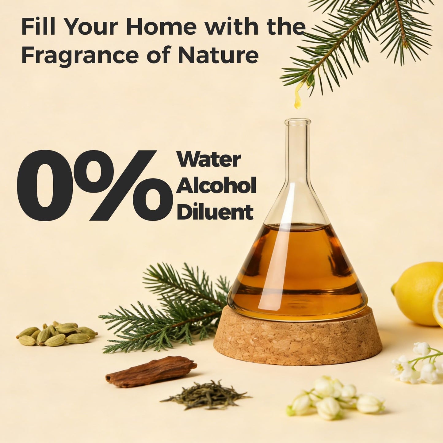 Candywell Hotel Diffuser Oil for Waterless Diffusers, Luxurious Relaxing Aromatherapy Scent Essential Oil with Cardamom, Cedar & Sandalwood, 4 Fl Oz, 120 ML, Santal Peace