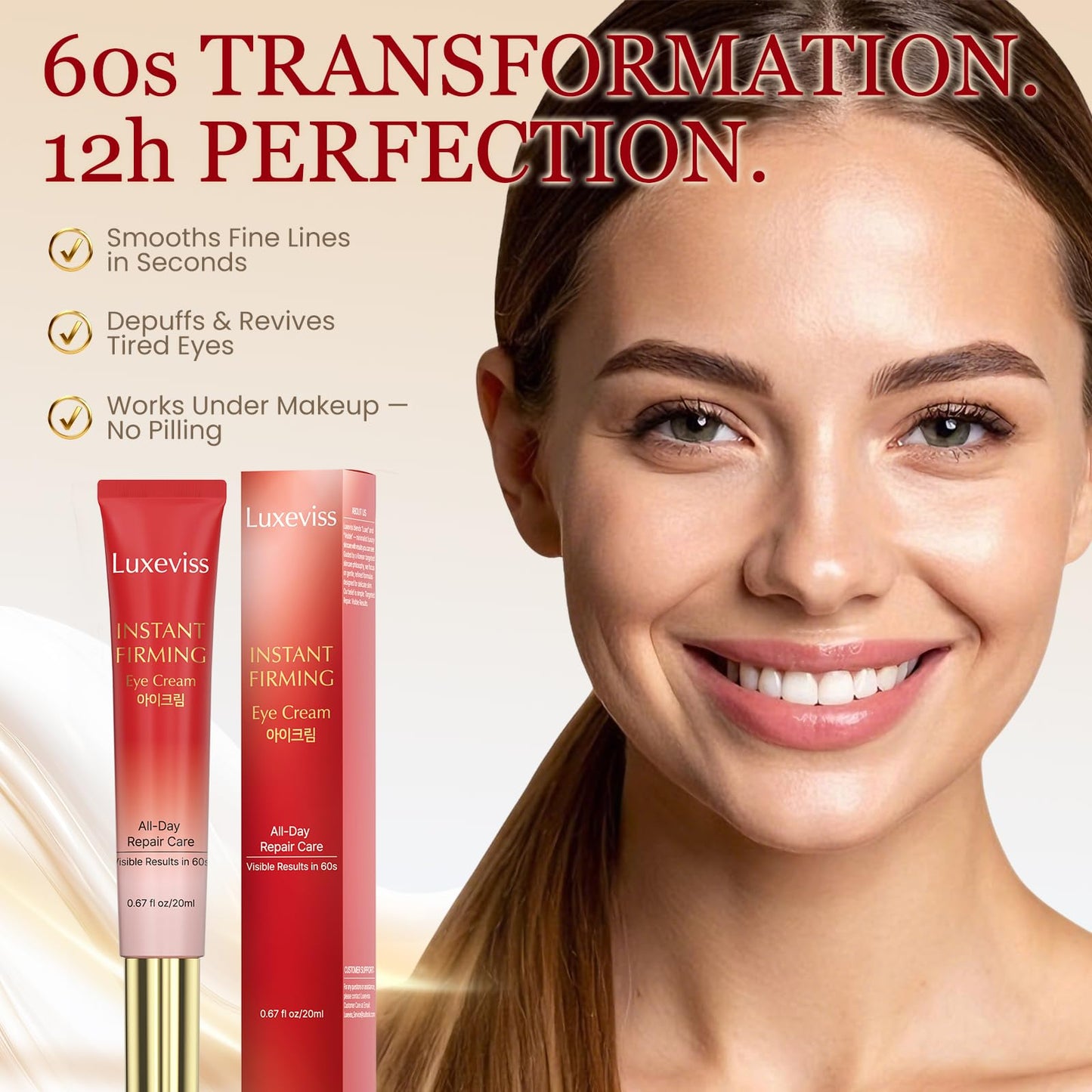 Luxeviss Anti Aging Night Cream - Overnight Face Moisturizer with Collagen Peptides, Ceramides & Hyaluronic Acid - Deep Repair Wrinkle Cream for Firming & Hydrating, Fragrance-Free, 3.34 Fl Oz (100ml)