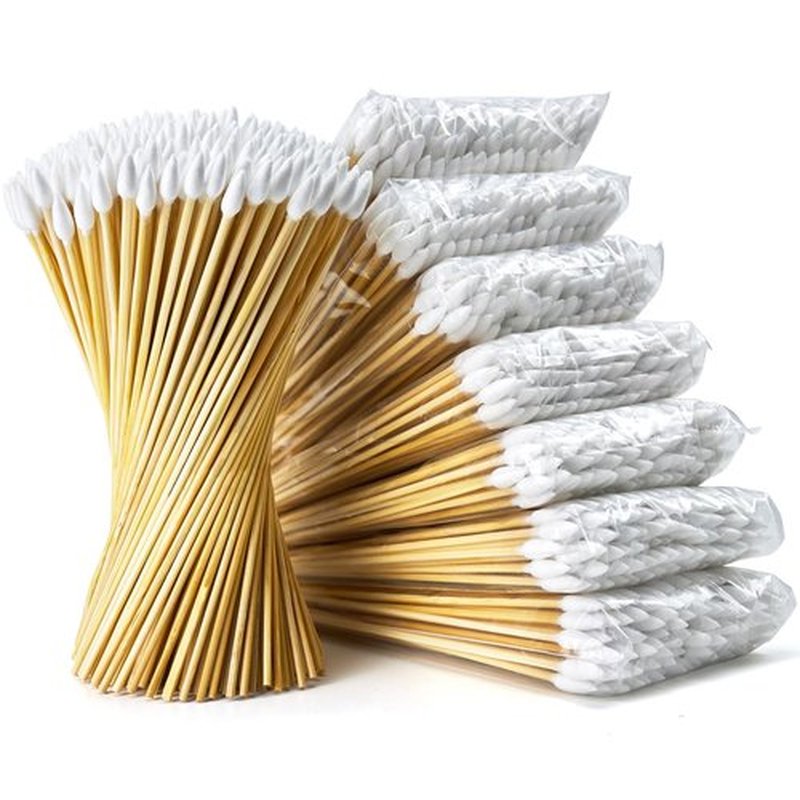 700PCS 6" Long Cotton Swabs - Strong Cleaning Swab with Bamboo Handle - Lint Free Cotton Swabs with Wooden Sticks - Cotton Tipped Applicators for Gun Cleaning, Makeup Removing, Pet Car (UrbanAbode)