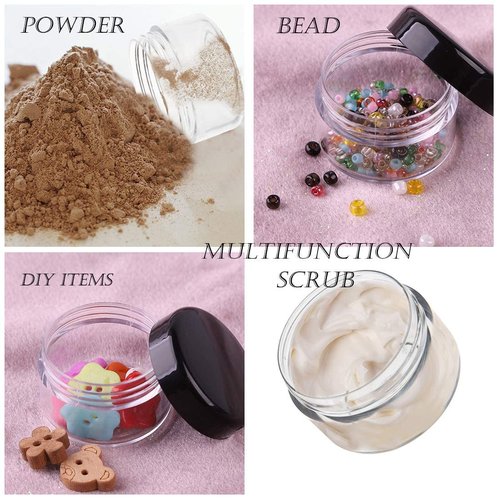 ZEJIA 5 Gram Sample Containers with Lids, 100PCS Mini Makeup Containers, Empty Plastic Travel Cosmetic Containers with Labels