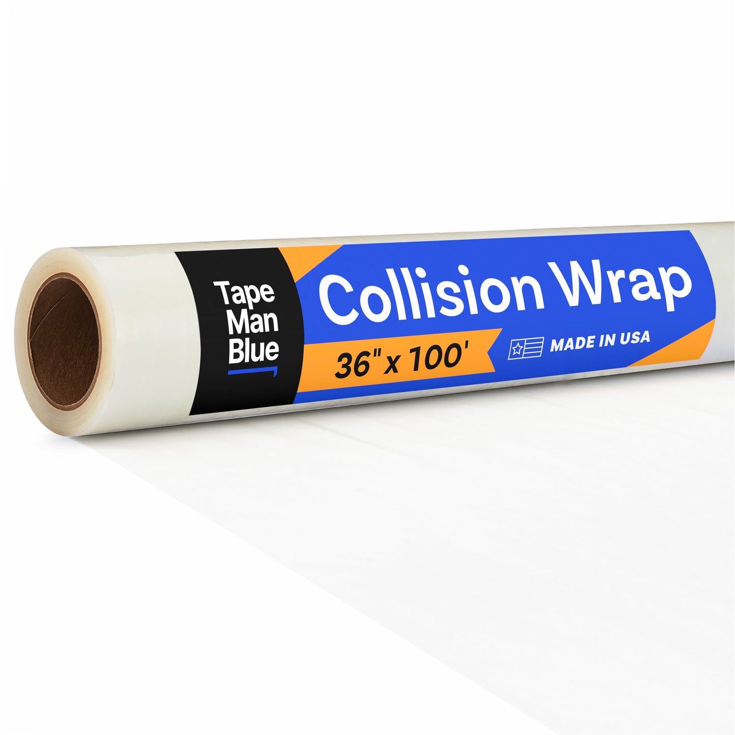 Crash Wrap, 36 inch x 100 feet, Clear Collision Wrap for Damaged Vehicles & Car Windows, Removes Cleanly, Made in America