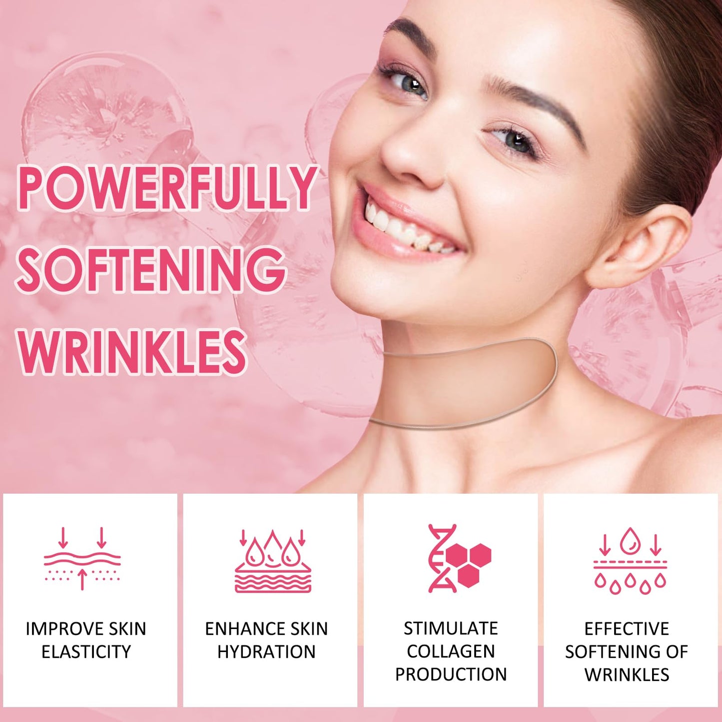 TEAWOO 4 PCS Silicone Neck Wrinkle Patches | Reusable Silicone Neck Patches for Wrinkles | Targeted Neck Wrinkle Pads | Neck Mask for Firming and Tightening | Revitalize and Firm Neck Wrinkles