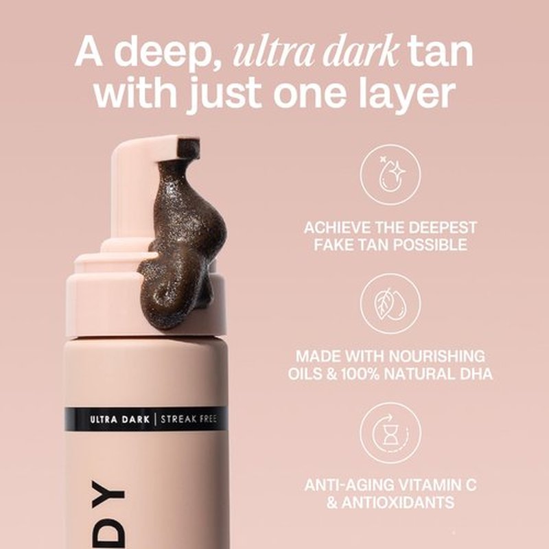 Bali Body Self-Tanning Mousse - Ultra Dark | Deep Bronzed Shade, Streak-Free Green Based Tinted Self-Tanner for All Skin Types | 100% Vegan, Cruelty Free, Australian Made (200 ml/6.7 fl oz)