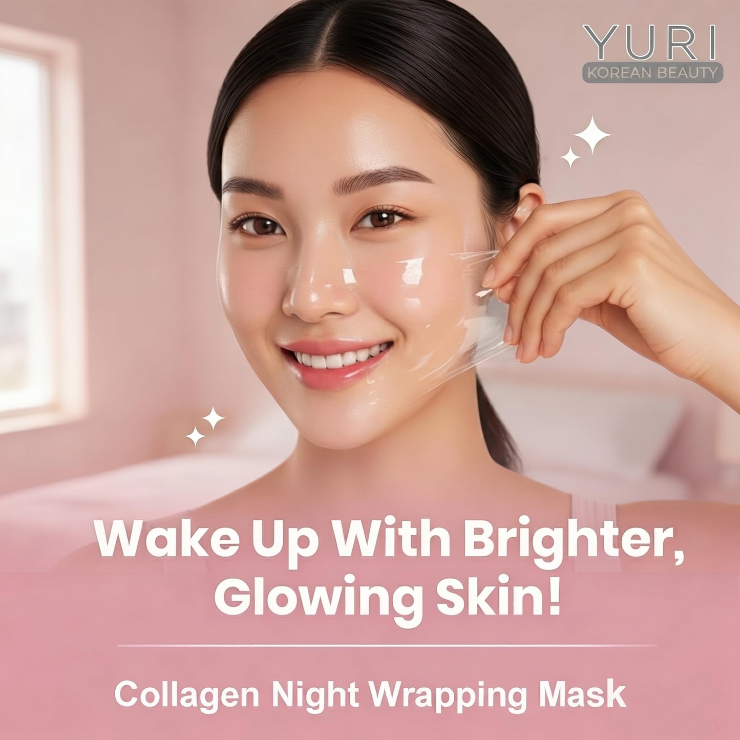 YURI Collagen Night Wrapping Mask, Peel Off Face Mask for Hydration Care