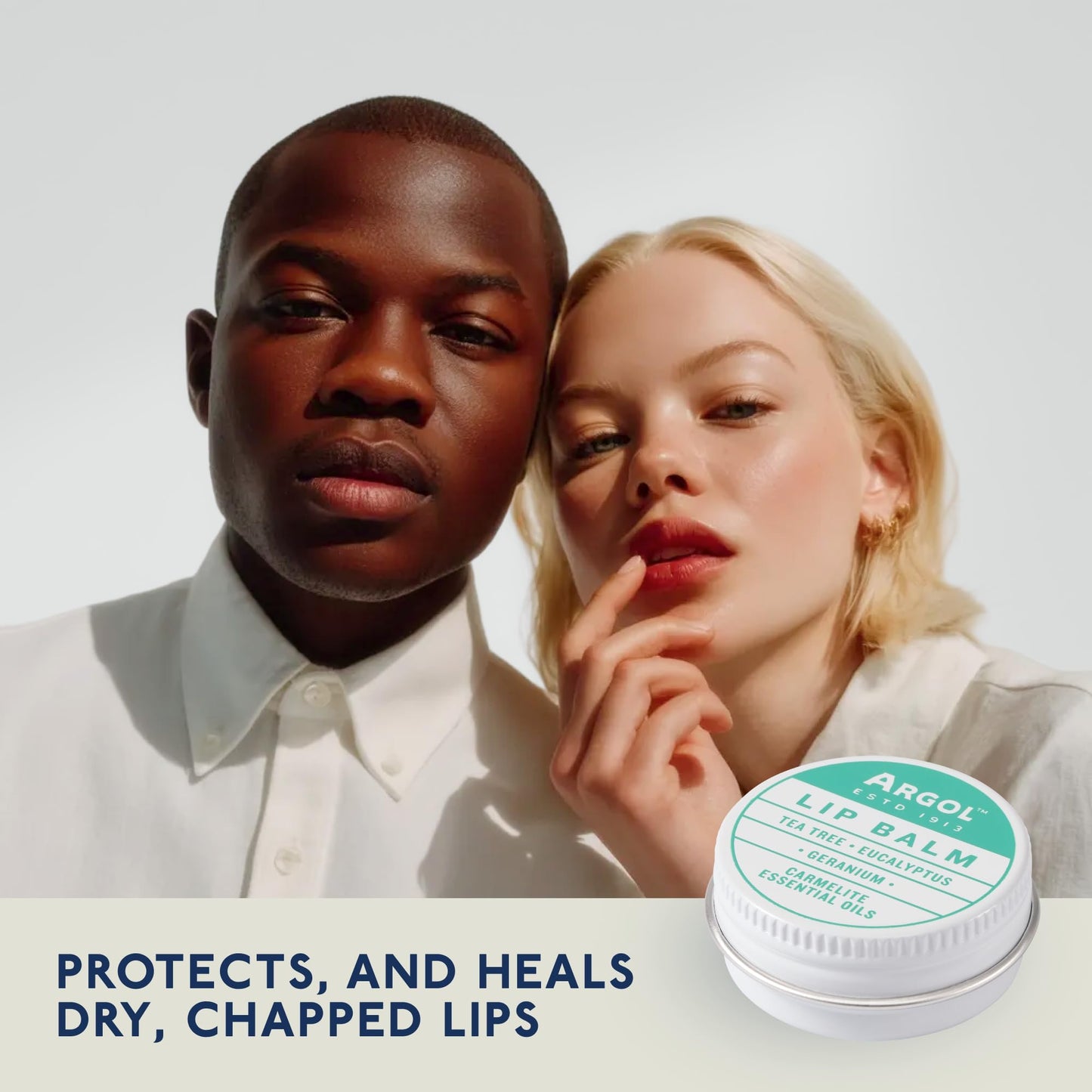 Argol Lip Balm Hydrating - Nourishing Essential Oil Blend with Tea Tree, Eucalyptus, and Geranium - Protects, and Heals Dry, Chapped Lips - Soothing Formula for Sensitive Skin - 0.15 oz