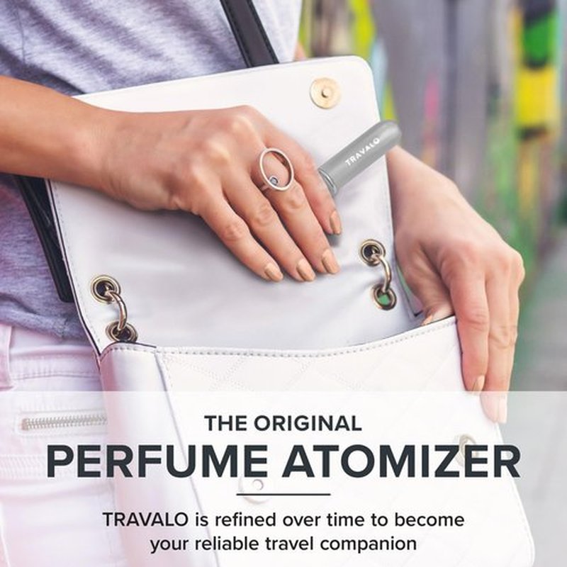 Travalo Classic HD Perfume Atomizer | Genie-S TSA Approved Travel Perfume Bottle Refillable | Reusable Airtight Easy-Fill Mini Pump Sprayer | Lightweight Elegant Design w/Volume Window Silver 0.17oz