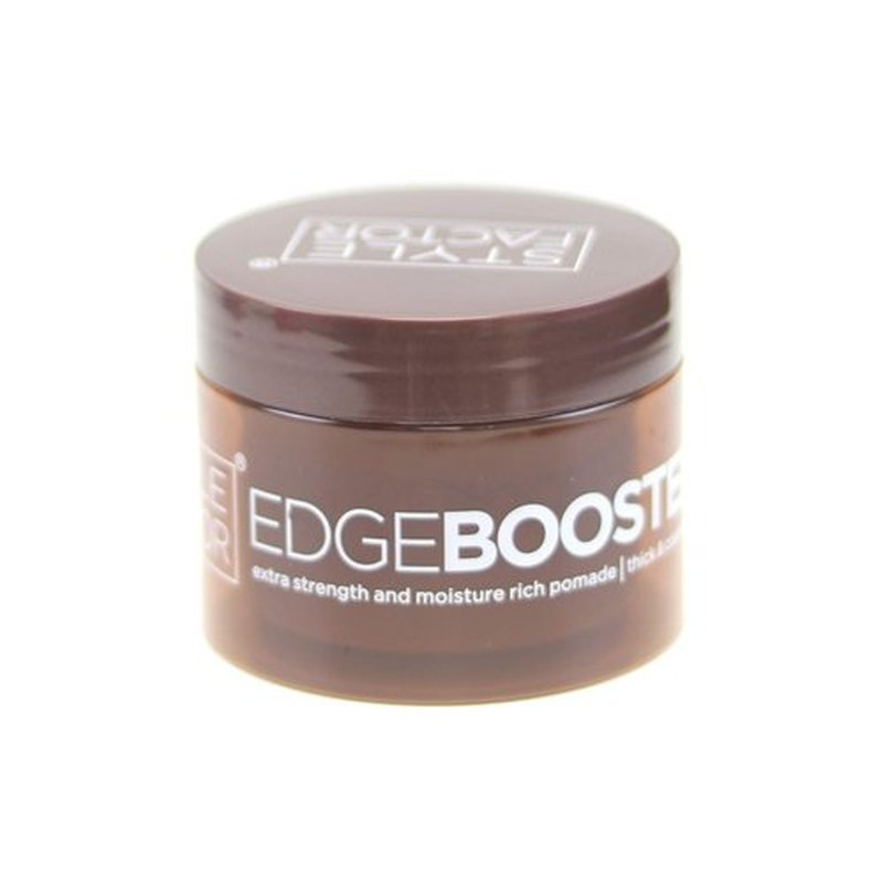 Style Factor Edge Booster Strong Hold Water-Based Pomade - Super Shine & Moisture 3.38oz (AMBER)