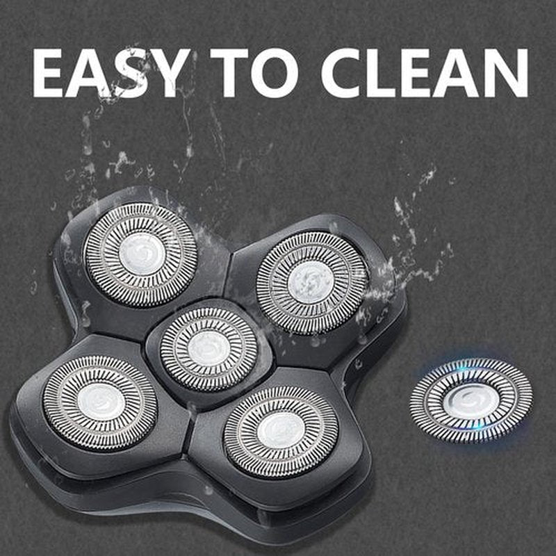 HONTEC Universal New Upgrade 5 Blades Magnetic Interface Head Shaver Replacement Heads Replacement Blade Electric Razor Shaver Head (5D Black)