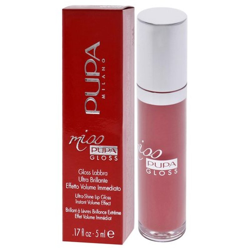 Pupa Milano Miss Milano Lip Gloss - Shiny, Smooth, Plump - Soft, Innovative Gel Texture - Glides Smoothly On Lips - For A Moisturizing And Volume Enhancing Effect - 302 Ingenious Pink - 0.17 OZ