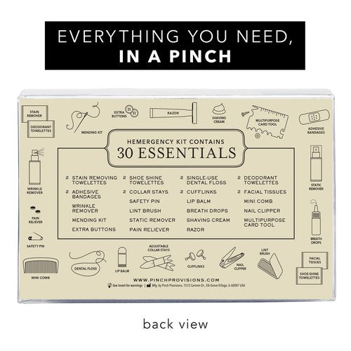 Pinch Provisions Hemergency Kit for Men, Includes 30 Style & Grooming Essentials, Gift & Accessory for Grooms, Best Man, Personal Care, Travel or Cars (Puffer Navy)