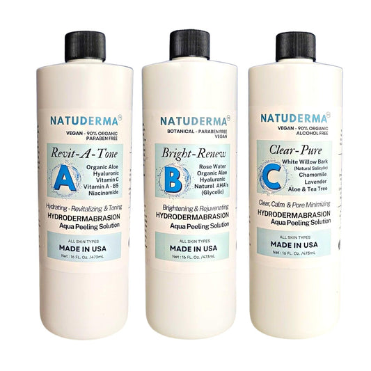 Hydrodermabrasion Solution - Aqua Peeling Serum for Wet Microdermabrasion | 3 x 16 oz Bottles