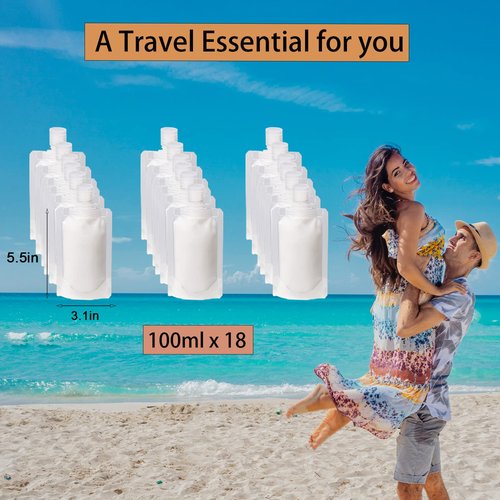 GUXACU 18 PCS Travel Pouches for Toiletries TSA Approved Travel Fluid Makeup Packing Bag Travel Containers for Toiletries Leak Pproof Travel Size Toiletries Refillable Cosmetic Containers