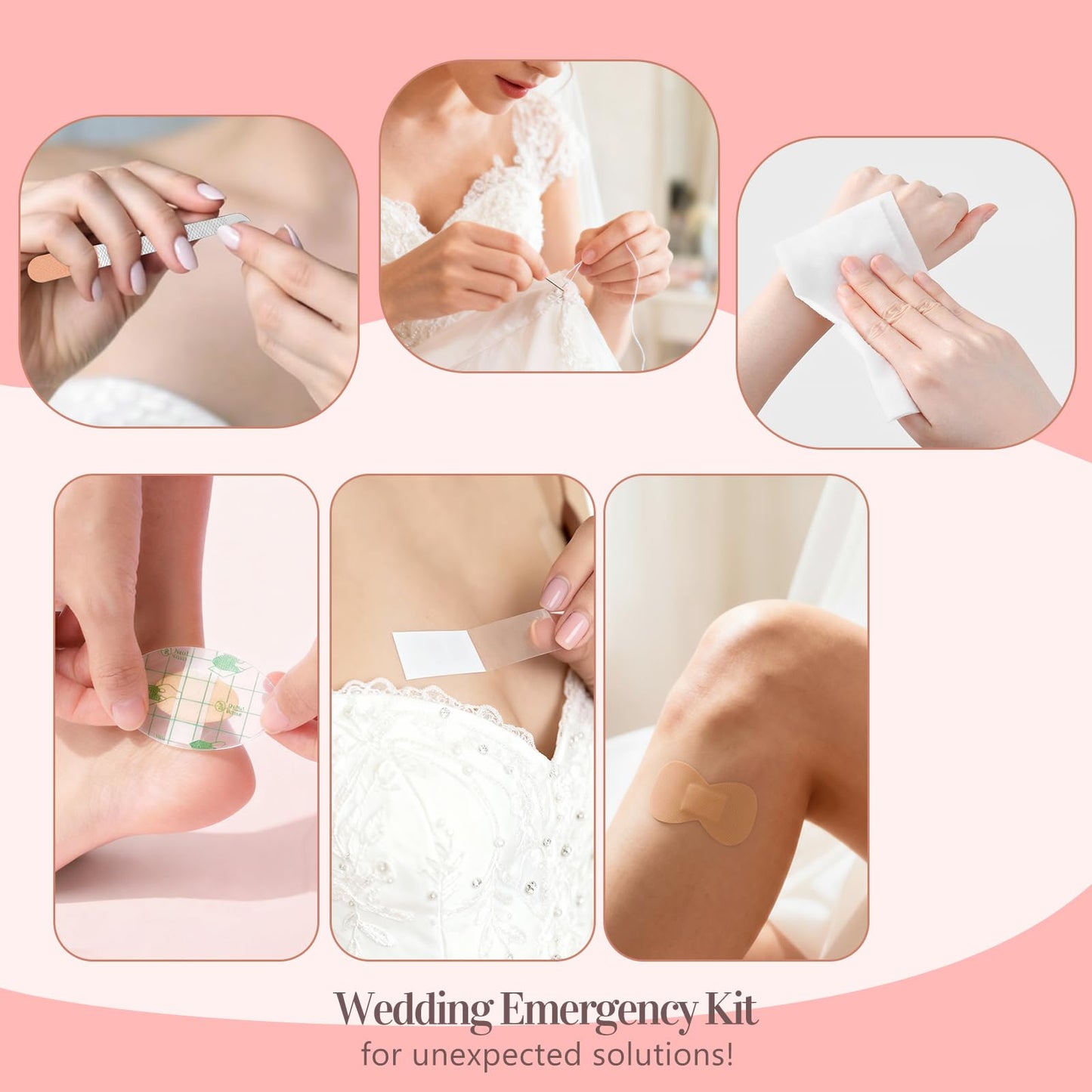 Women's Wedding Emergency Kit for Bride, Bridal Emergency Kit for Wedding Day, Weddings Personal Care Survival Set, Must-Have 40+ Essentials Items Daily Women Travel Kit with Makeup Bag for Team Bride